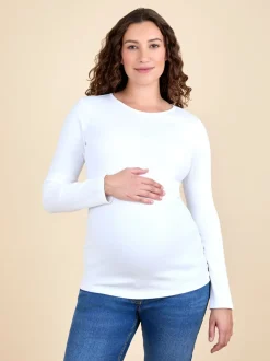 Moederschap*Jojo Maman Bébé Wit - 2-Pack Ribbed Maternity & Nursing Tops