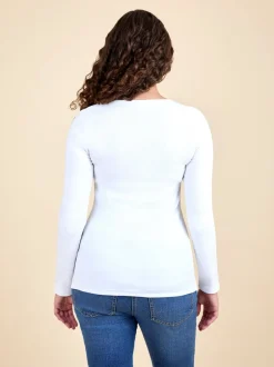 Moederschap*Jojo Maman Bébé Wit - 2-Pack Ribbed Maternity & Nursing Tops