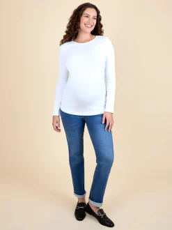 Moederschap*Jojo Maman Bébé Wit - 2-Pack Ribbed Maternity & Nursing Tops