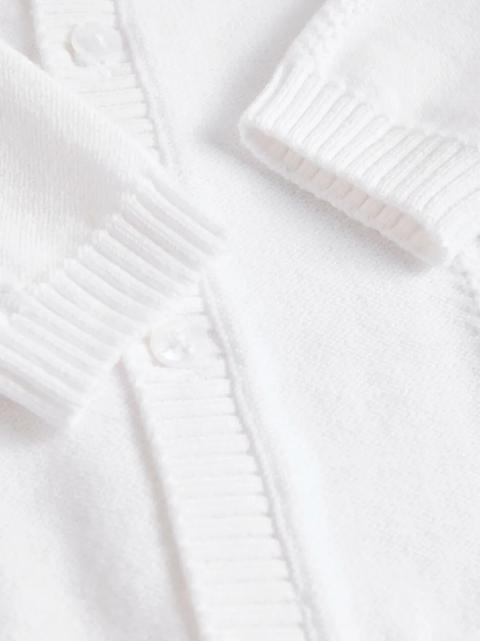 Gebreide Kleding|Next Wit - Kabelgebreid babyvestje