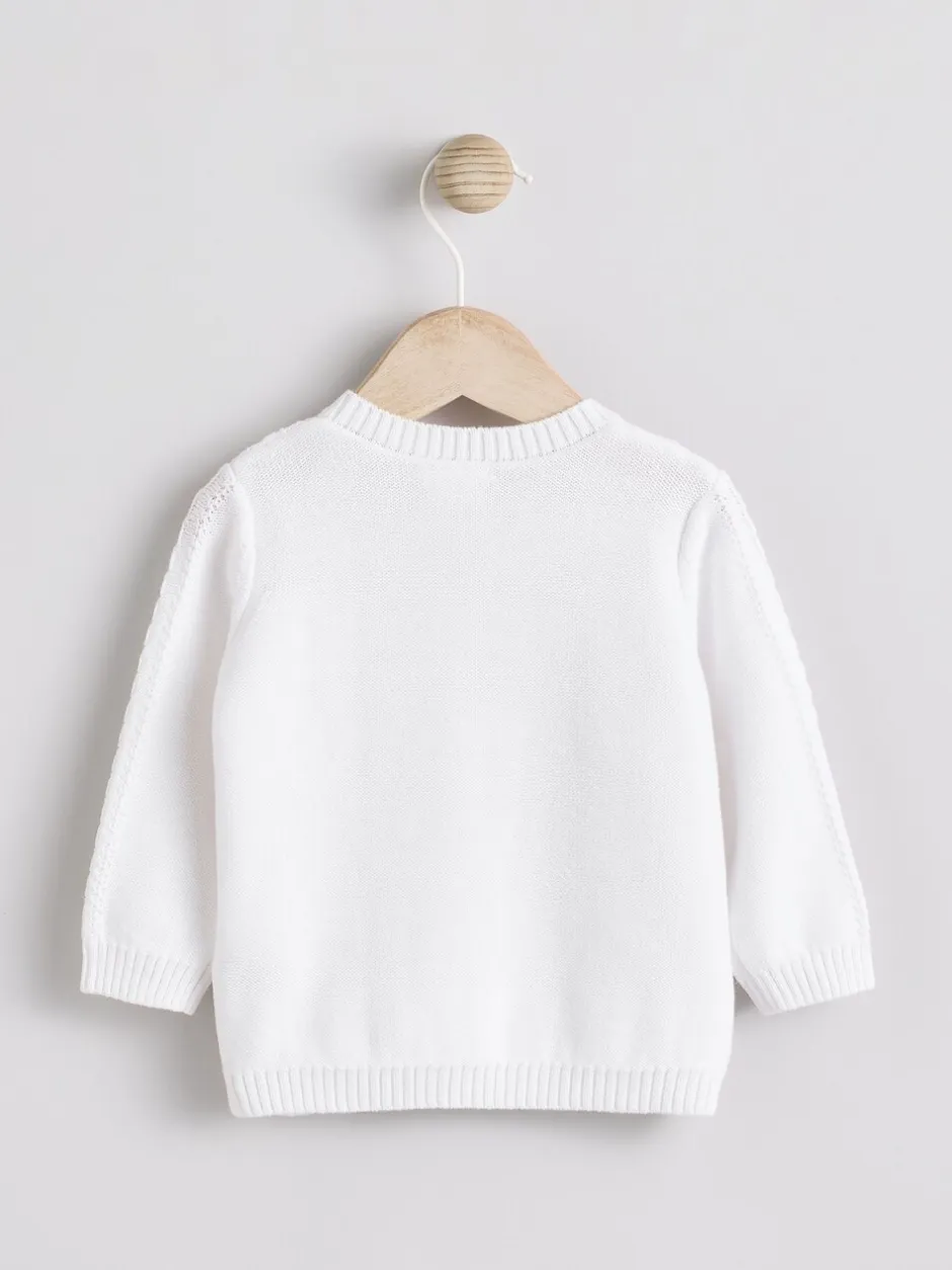 Gebreide Kleding|Next Wit - Kabelgebreid babyvestje