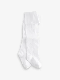 Sokken En Panty's|Sokken En Panty's*Next - Katoenrijke maillots met hartjes en textuur Wit