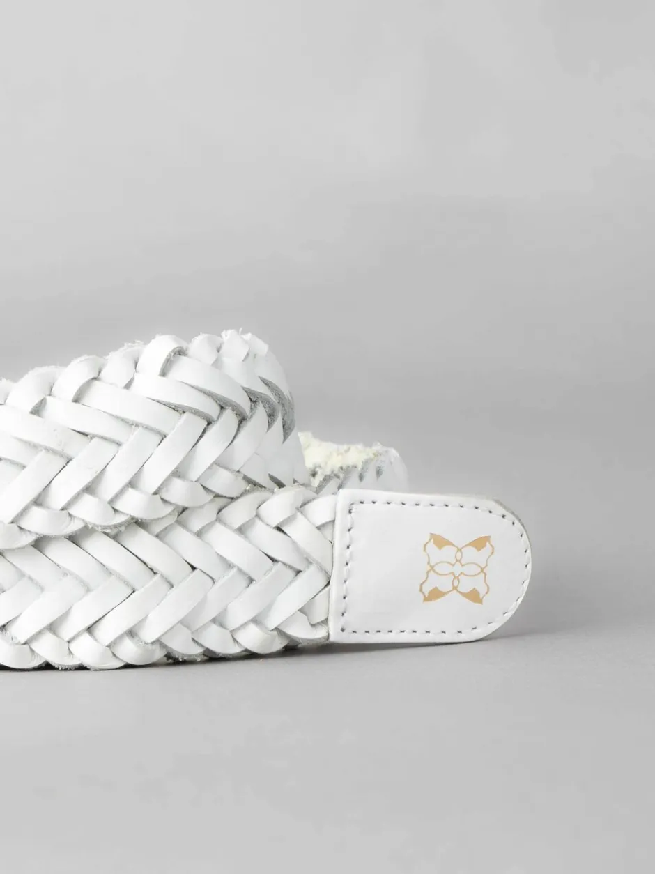 Ceintuurs*Lakeland Leather - Waverton gevlochten riem Wit