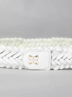 Ceintuurs*Lakeland Leather - Waverton gevlochten riem Wit