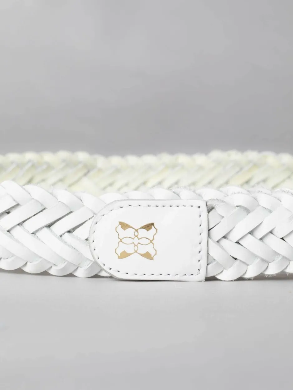 Ceintuurs*Lakeland Leather - Waverton gevlochten riem Wit