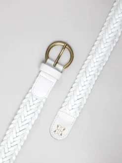 Ceintuurs*Lakeland Leather - Waverton gevlochten riem Wit