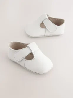 Eerste Schoentjes|Babyschoenen|Next - Leren babyschoen met T-bandje (0 - 24 mnd) Wit