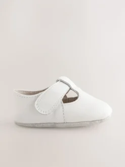 Eerste Schoentjes|Babyschoenen|Next - Leren babyschoen met T-bandje (0 - 24 mnd) Wit