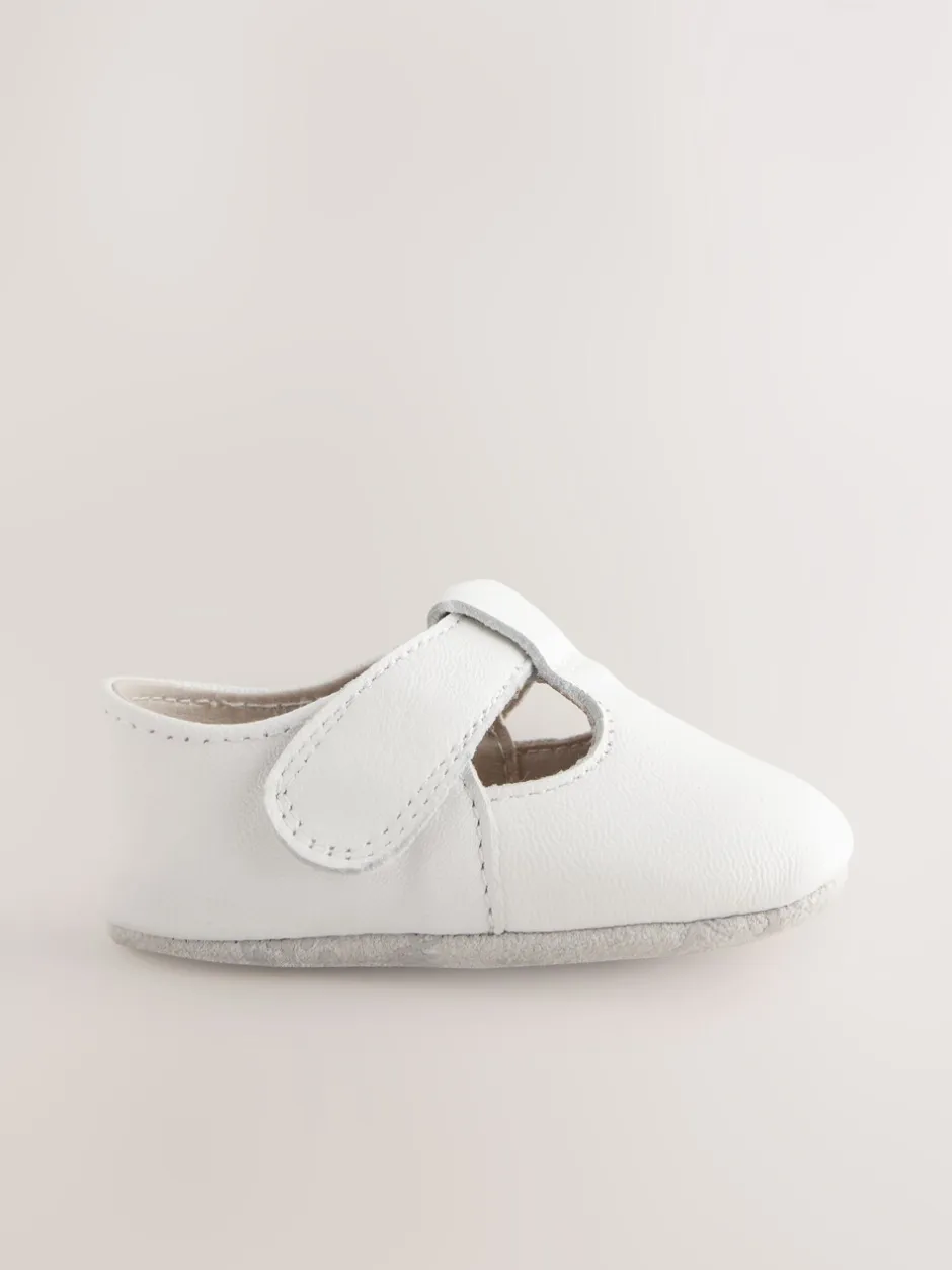 Eerste Schoentjes|Babyschoenen|Next - Leren babyschoen met T-bandje (0 - 24 mnd) Wit