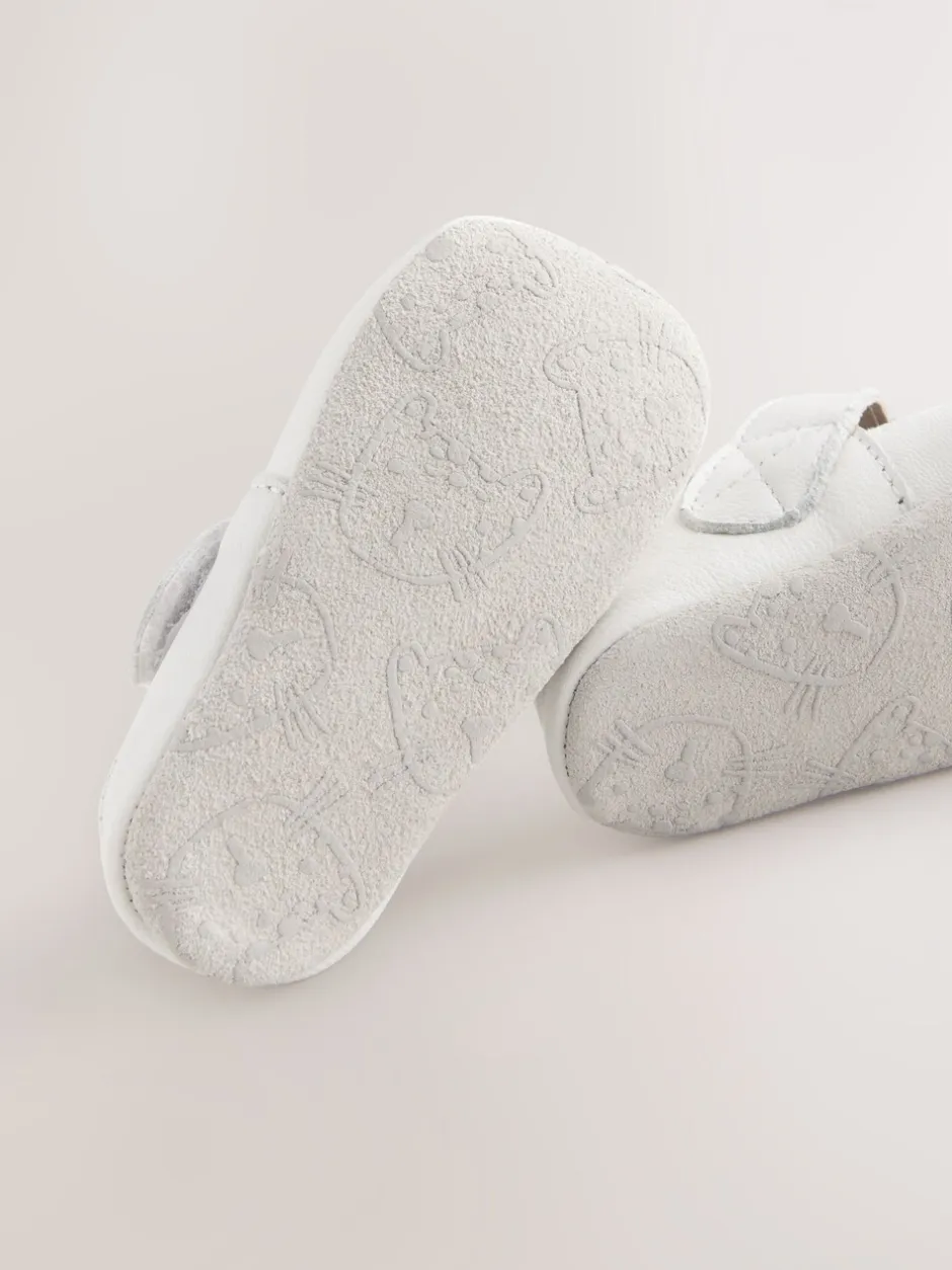 Eerste Schoentjes|Babyschoenen|Next - Leren babyschoen met T-bandje (0 - 24 mnd) Wit