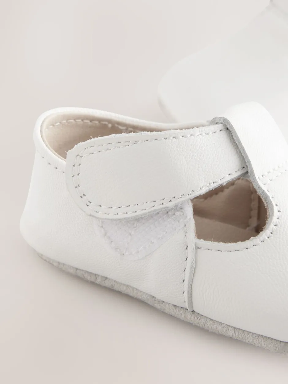 Eerste Schoentjes|Babyschoenen|Next - Leren babyschoen met T-bandje (0 - 24 mnd) Wit