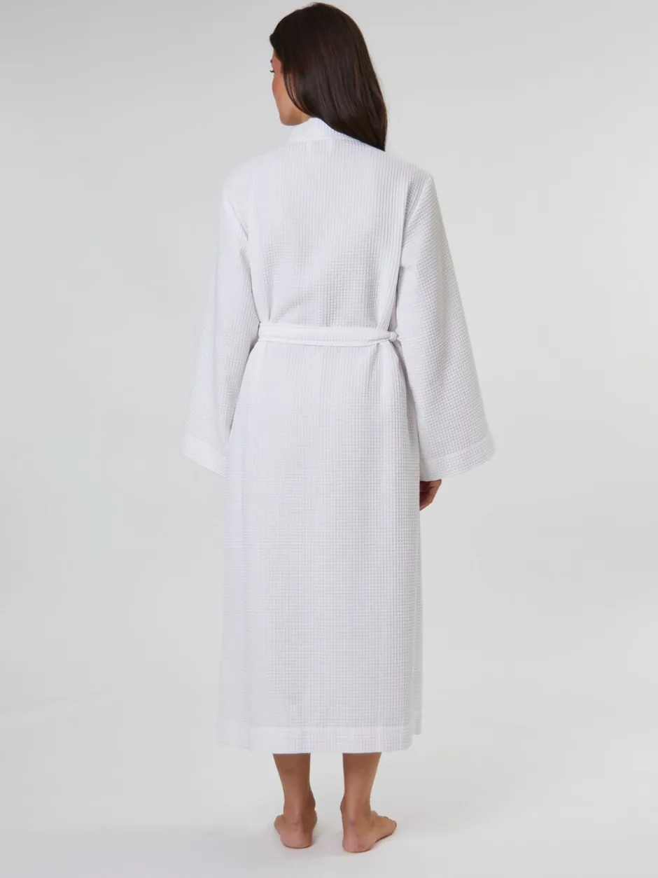 Badjassen|Loungeable - Waffle 100% Cotton Robe Wit