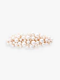 Mutsen, Handschoenen En Sjaals|Sieraden|Next Wit - Metalen barretteclip met pareleffect
