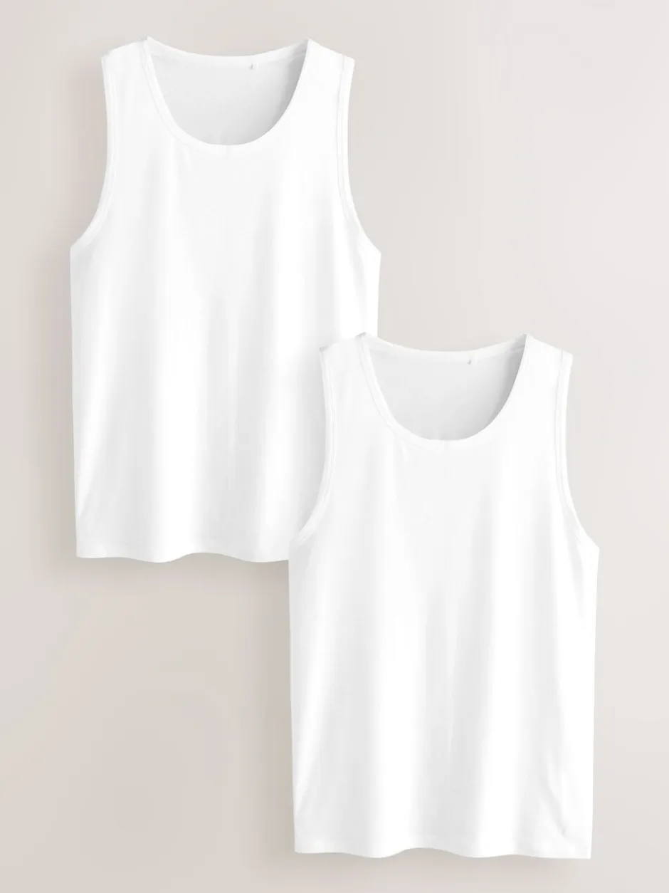 Ondergoed|Ondergoed*Next Wit - Modal Layering Vests 2 Pack