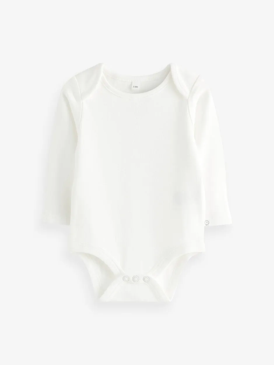 Rompertjes En Hemdjes*Mori - Lange Mouw Envelope Hals Bodysuit Wit