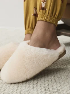 Pantoffels*Next Wit - N. Premium Shearling Mule Premium Slippers