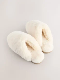 Pantoffels*Next Wit - N. Premium Shearling Mule Premium Slippers
