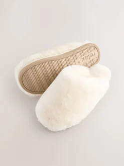 Pantoffels*Next Wit - N. Premium Shearling Mule Premium Slippers