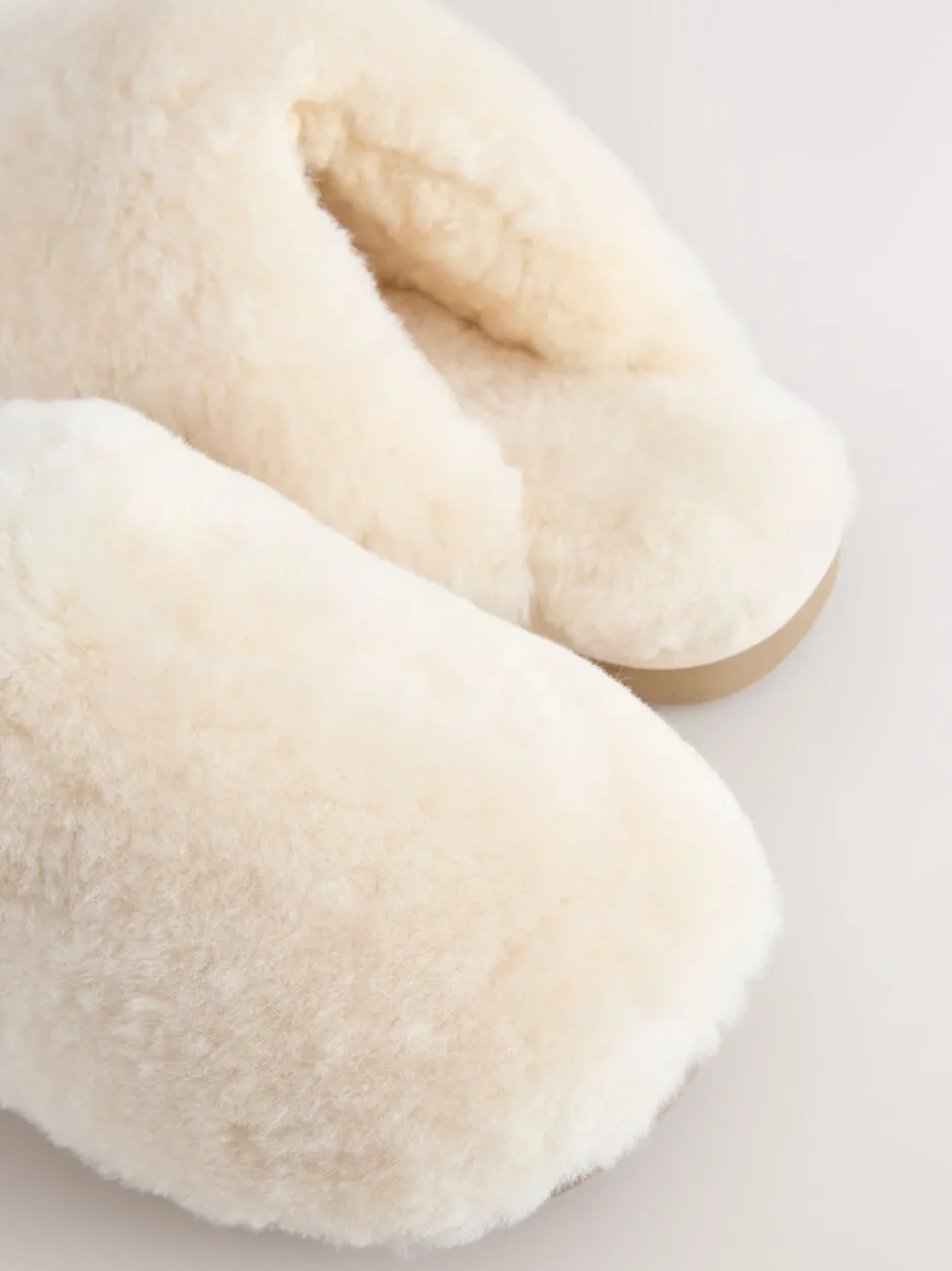 Pantoffels*Next Wit - N. Premium Shearling Mule Premium Slippers