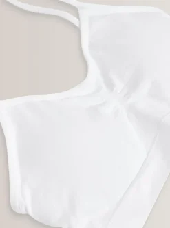 Alle Ondergoed|Next - Naadloze Cropped Tops 2 Pack met uitneembare, licht gewatteerde cups (7-16jaar) Wit