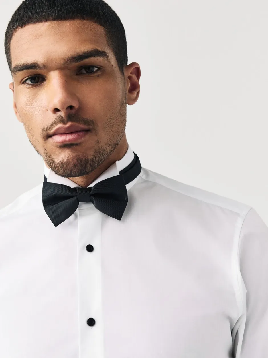 Shirts|Next Wit - Normale Pasvorm - Double Cuff Regular Fit Shirt And Bow Tie Pack