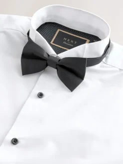 Shirts|Next Wit - Normale Pasvorm - Double Cuff Regular Fit Shirt And Bow Tie Pack
