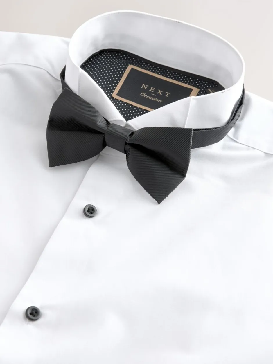 Shirts|Next Wit - Normale Pasvorm - Double Cuff Regular Fit Shirt And Bow Tie Pack