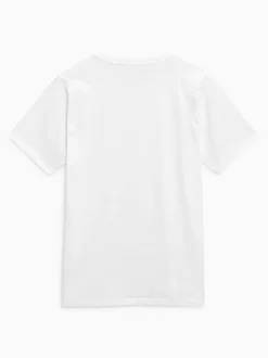 T-Shirts En Hemden*Next Wit - Normale Pasvorm - Essentieel katoenen T-shirt met ronde hals