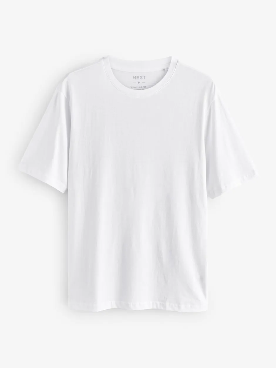 T-Shirts En Hemden*Next Wit - Normale Pasvorm - Essential katoenen T-shirts verpakking van 6
