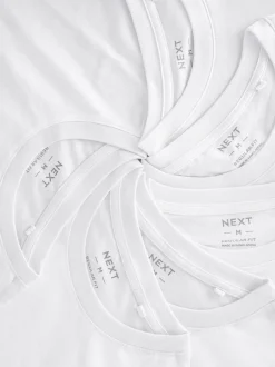T-Shirts En Hemden*Next Wit - Normale Pasvorm - Essential katoenen T-shirts verpakking van 6