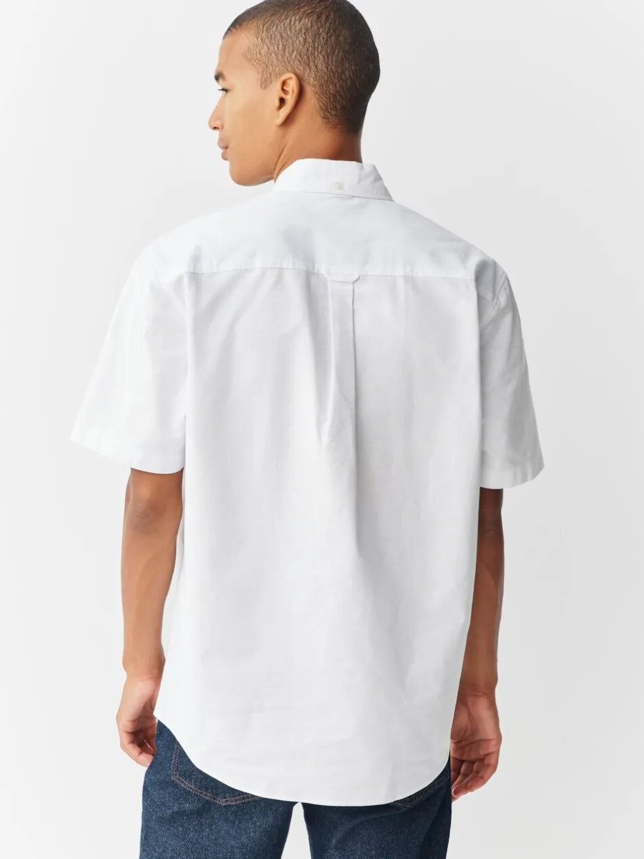 Formele Overhemden|Shirts*Next Wit - Normale Pasvorm - Oxford-overhemd met korte mouwen