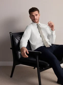Formele Overhemden|Shirts|Next Wit - Normale Pasvorm - Signature modieus overhemd met textuur