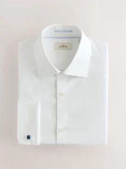 Formele Overhemden|Shirts*Next - Normale Pasvorm - Signature premium 100% katoenen overhemd met textuur Wit