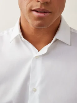 Formele Overhemden|Shirts*Next - Normale Pasvorm - Strijkvrij net overhemd met dubbele manchet Wit