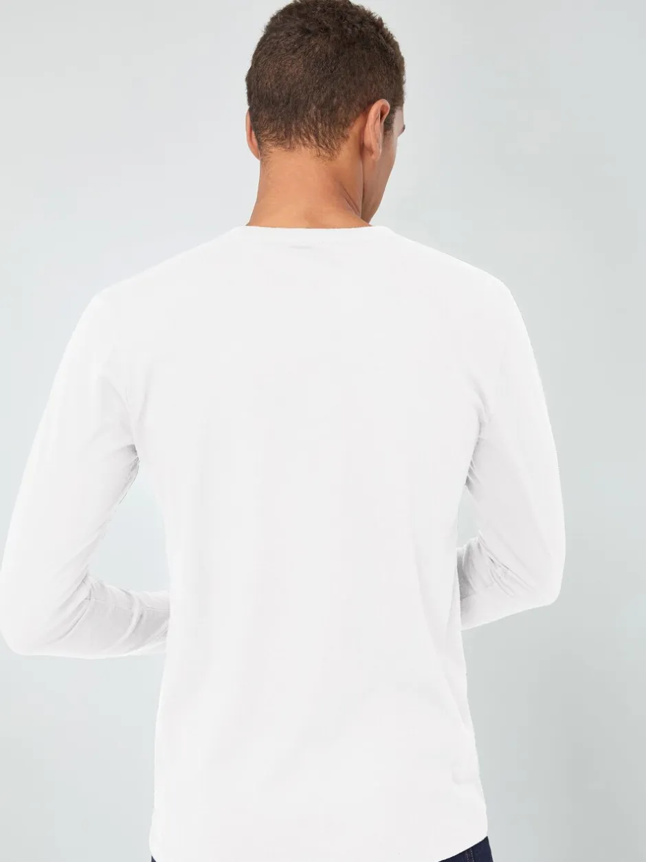 T-Shirts En Hemden*Next Wit - Normale Pasvorm - T-shirt met lange mouwen en ronde hals