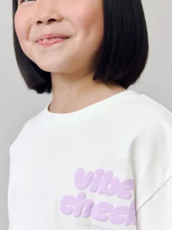 Tops|T-Shirts*Next Wit - Oversized T-shirt met grafische print (3-16jr)