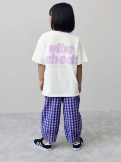 Tops|T-Shirts*Next Wit - Oversized T-shirt met grafische print (3-16jr)