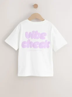Tops|T-Shirts*Next Wit - Oversized T-shirt met grafische print (3-16jr)