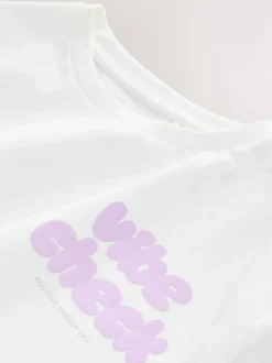 Tops|T-Shirts*Next Wit - Oversized T-shirt met grafische print (3-16jr)