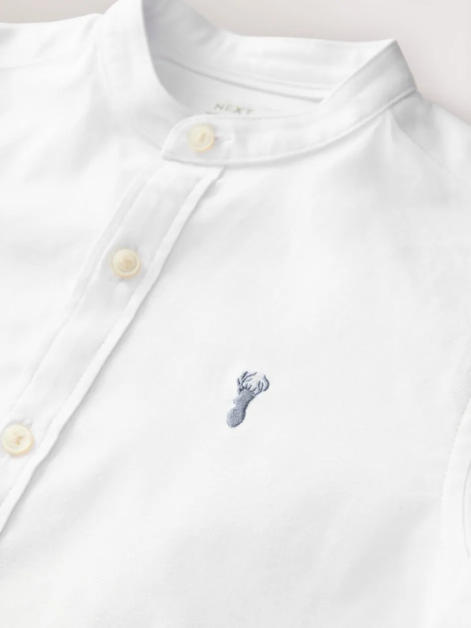 Shirts|Next - Oxford-overhemd met Lange mouwen en opa-kraag (3-16jaar) Wit