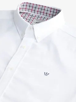 Formele Overhemden|Shirts|Next Wit - Oxford-stretchoverhemd met lange mouwen