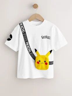 T-Shirts|Tops*Next Wit - Pokemon T-shirt met korte mouwen en tas (4-14jr)
