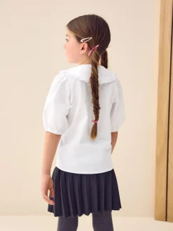 Overhemden En Blouses*Next Wit - Premium schoolblouse met kraag met ruches en hoog aandeel katoen (3-14 jr)