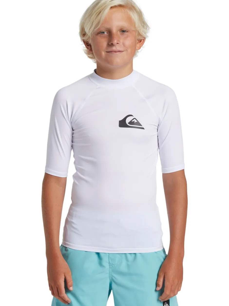 Badkleding|Quiksilver - Youth UPF50 uv-werend hemdje met korte mouwen Wit