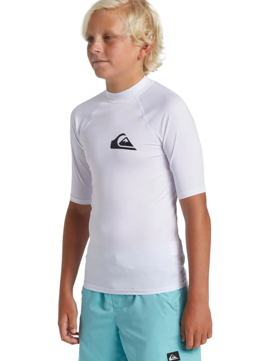 Badkleding|Quiksilver - Youth UPF50 uv-werend hemdje met korte mouwen Wit