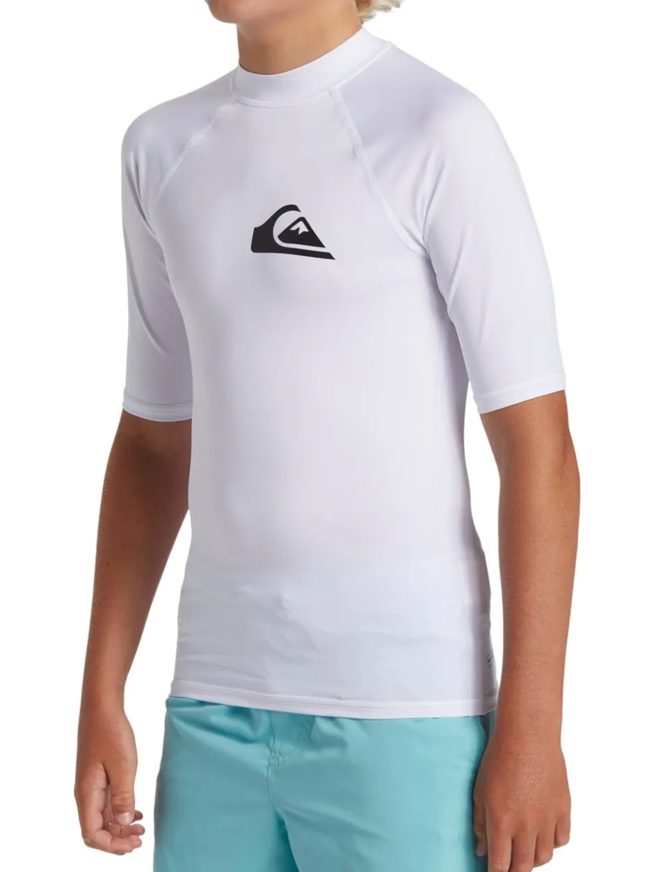 Badkleding|Quiksilver - Youth UPF50 uv-werend hemdje met korte mouwen Wit
