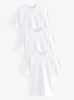 T-Shirts En Hemden|Next Wit - Relaxed fit - Verpakking van 3 T-shirts van zware stof
