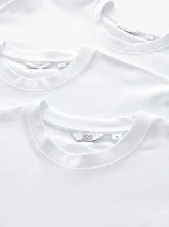 T-Shirts En Hemden|Next Wit - Relaxed fit - Verpakking van 3 T-shirts van zware stof