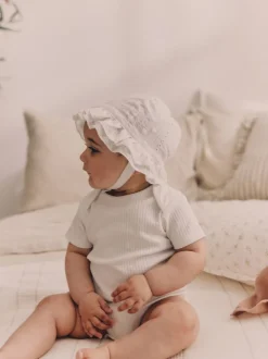 Rompertjes En Hemdjes|Rompertjes En Hemdjes*Next Wit - Rib Short Sleeve Baby Bodysuits 5 Pack