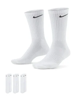Sokken|Sokken*Nike - Ronde hals - Everyday set van 3 paar verzachte sokken met boord Wit